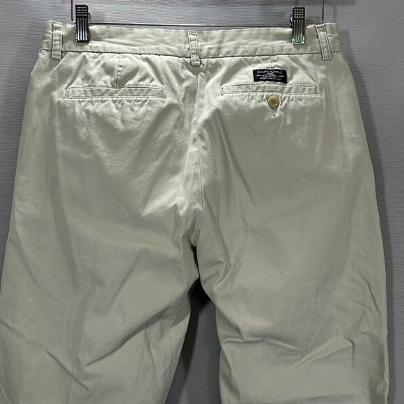 Banana Republic Pants Men 33 Gavin Chino Beige Cotton Flat Front Straight Leg - Picture 7 of 9